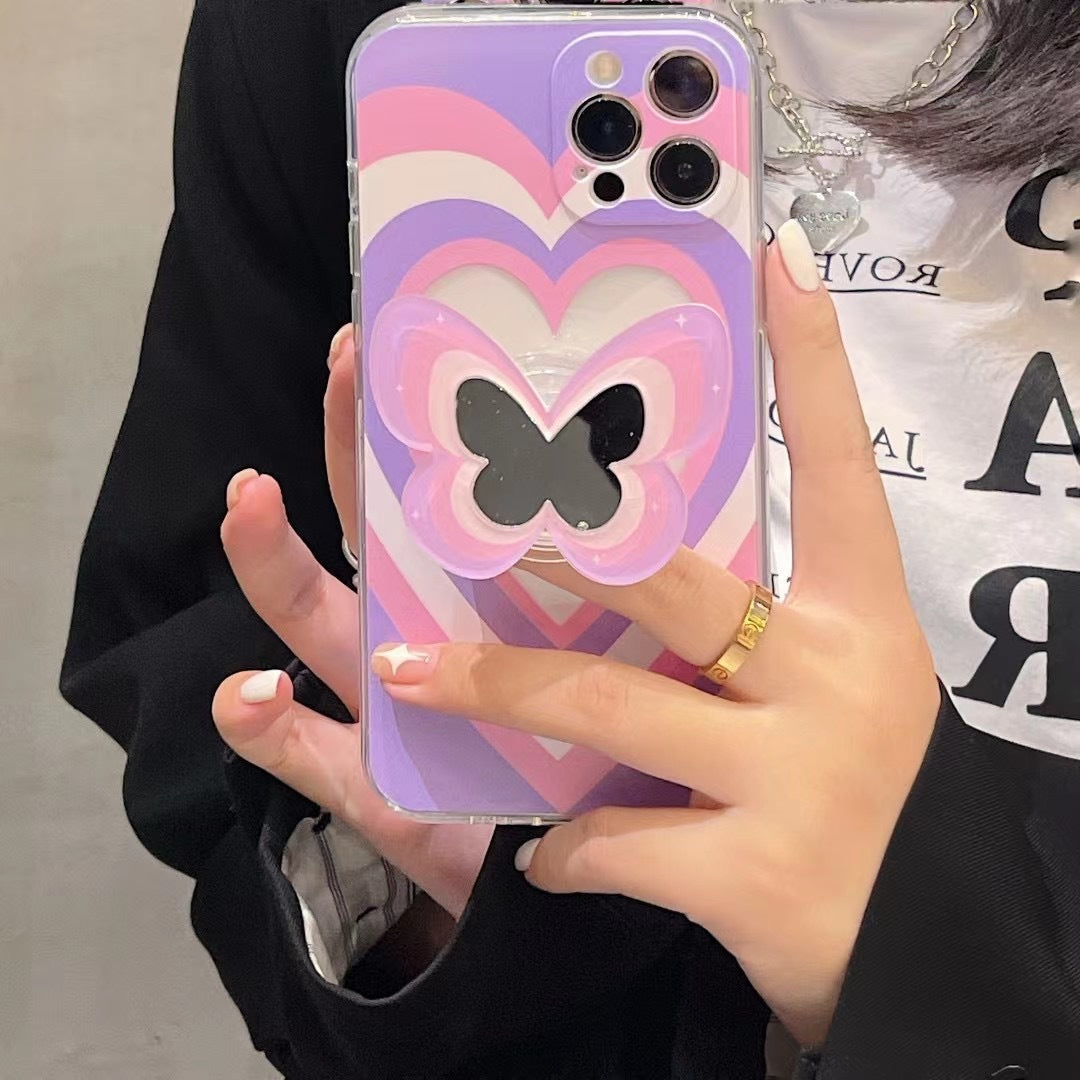 Color Butterfly Stand Silicone Phone Case ARZ