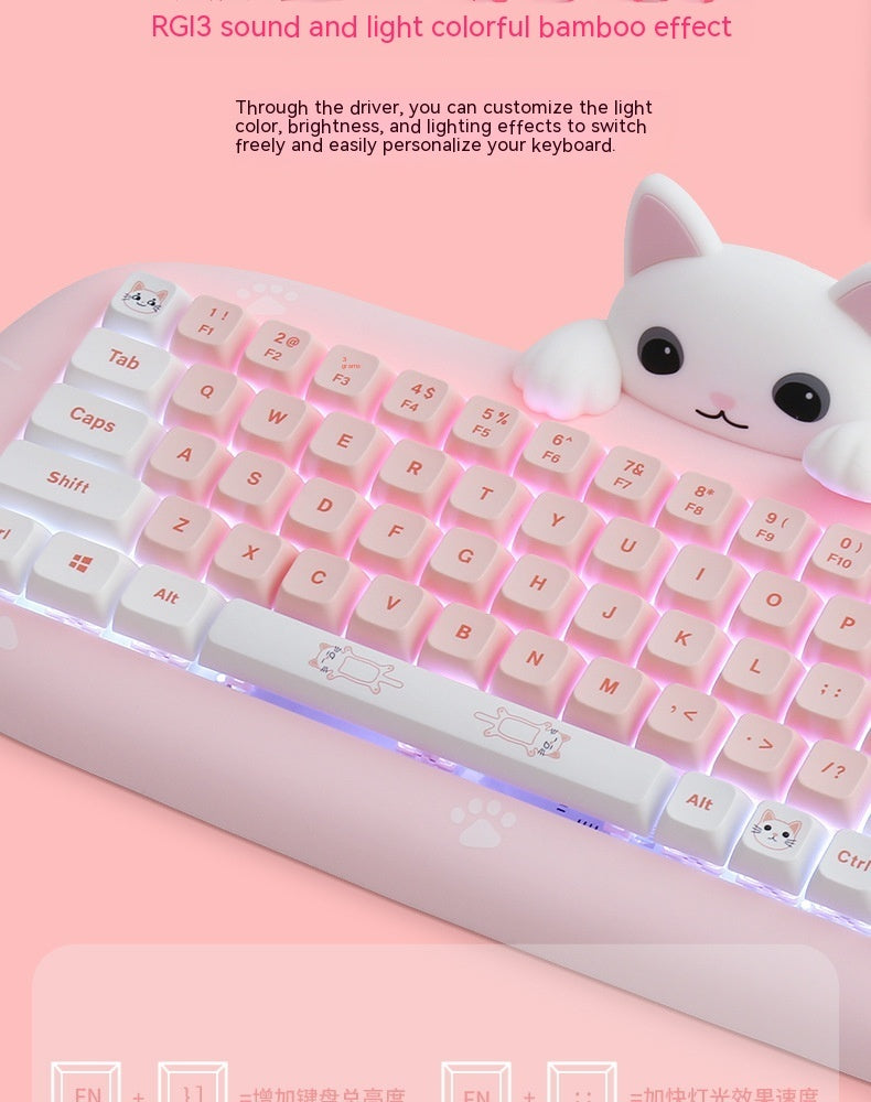 Wireless Bluetooth E-sports Games Cute Mini Office Mechanical Keyboard ARZ