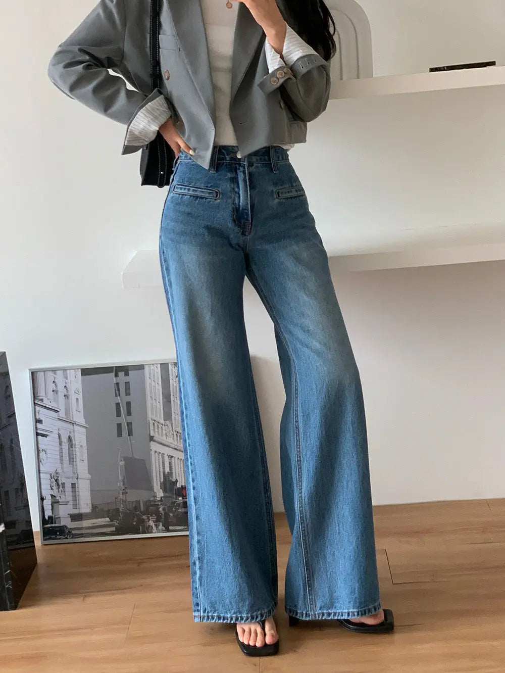 Retro High Waist Slimming Jeans Women ARZ