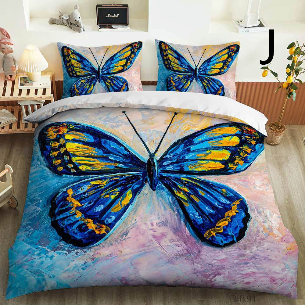 Butterfly Series Three-piece Bedding Quilt Cover Set ARZ