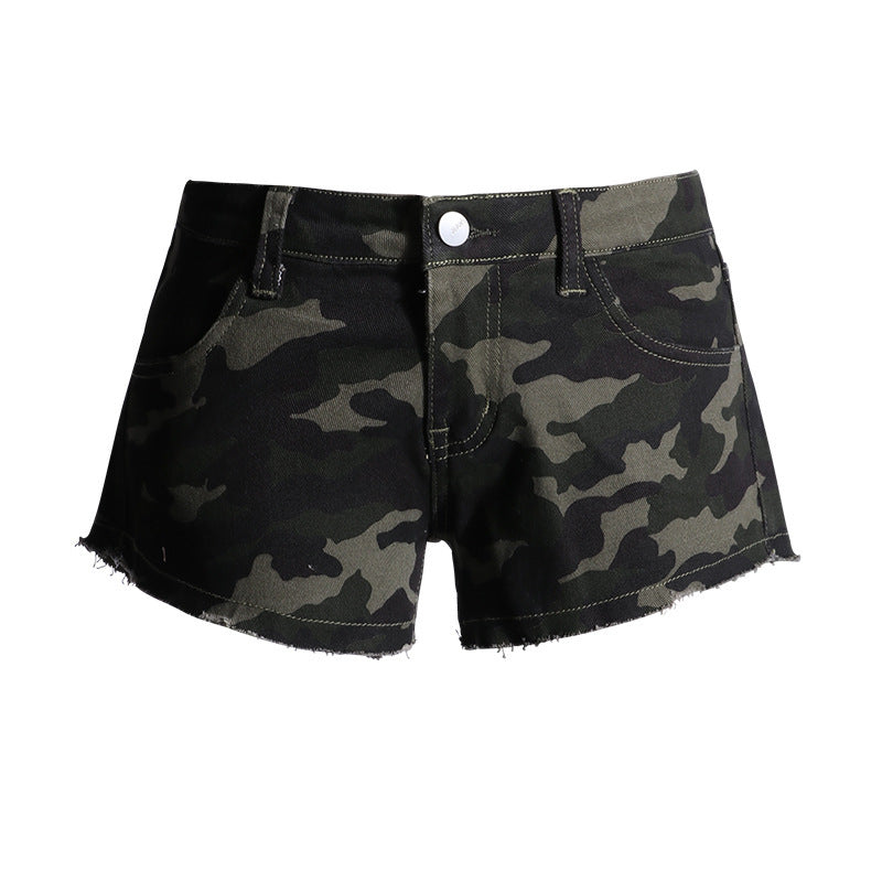 New Low Waist Camouflage Denim Super Shorts Women ARZ