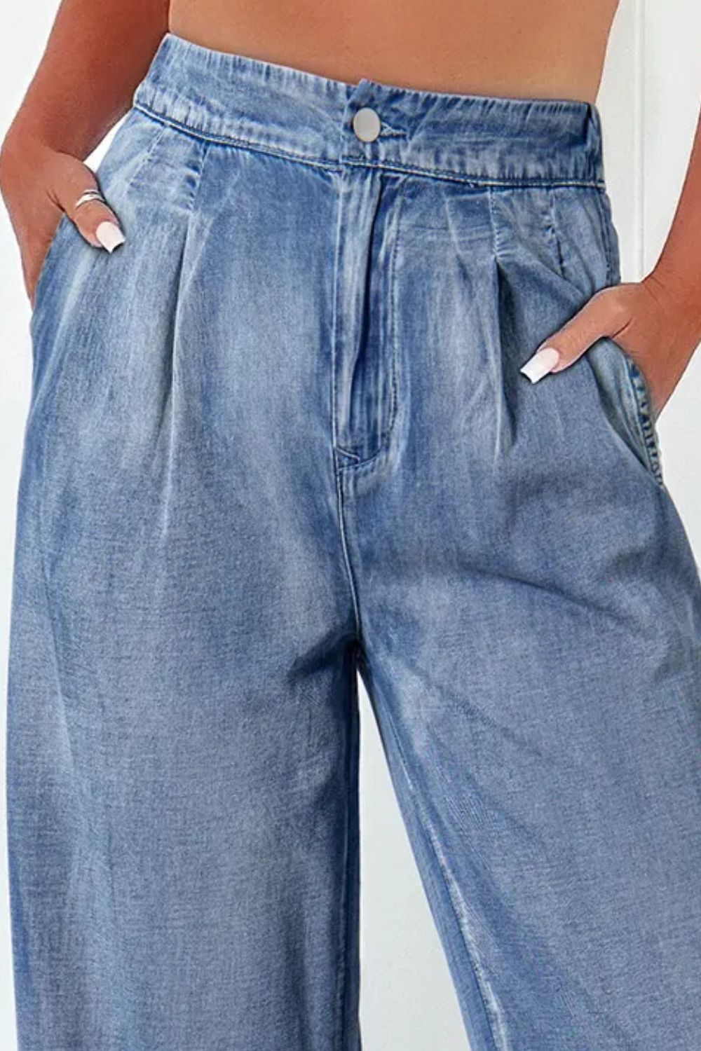 High Waist Wide Leg Jeans Trendsi