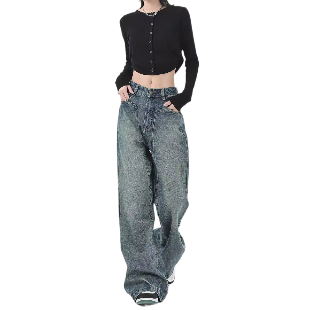 Retro Design Wide Leg Flared Pants ARZ