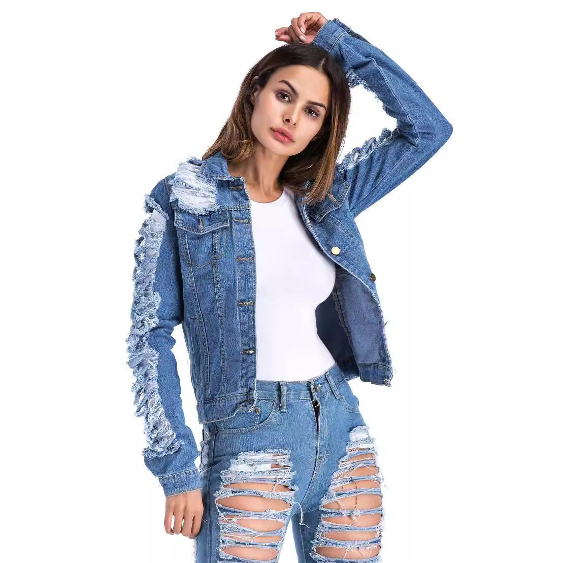 European And American Worn Plus Size Denim Clothing For Women ARZ