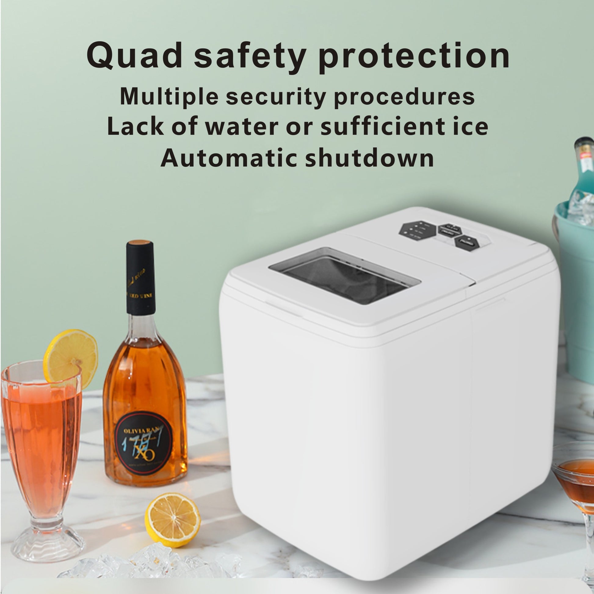 Ice Maker Ice Maker Countertop 44LBS Ice Maker Home Use Outdoor Use Ice Maker 20KG Compact Ice Maker With Ice Scoop & Basket, Ideal For Home Use Party Camping ARZ