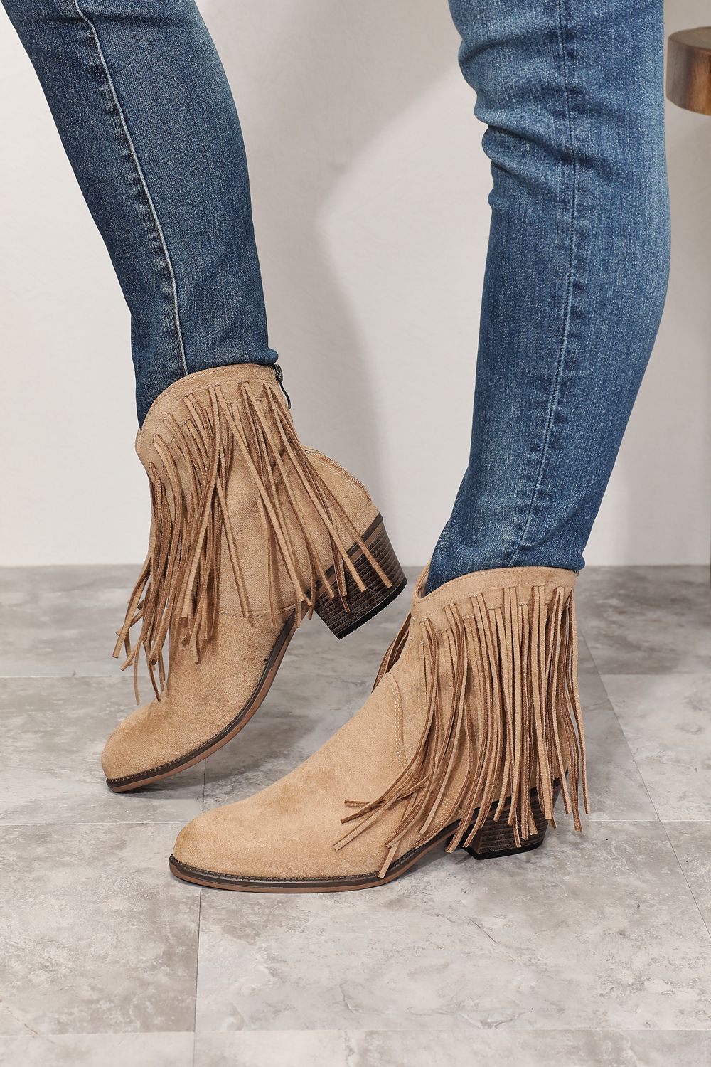 Legend Women's Fringe Cowboy Western Ankle Boots Trendsi