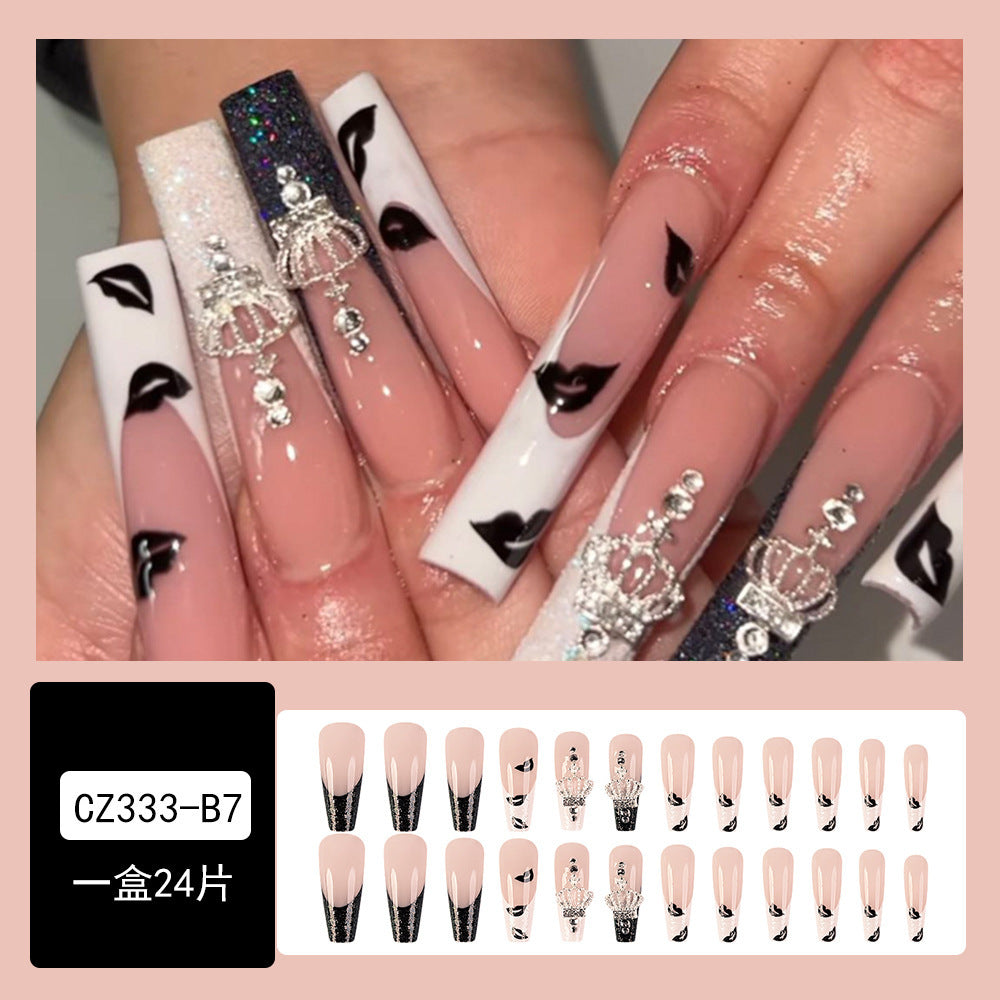 Super Long Diamond Wearing Armor European And American Foreign Trade Nail Stickers ARZ