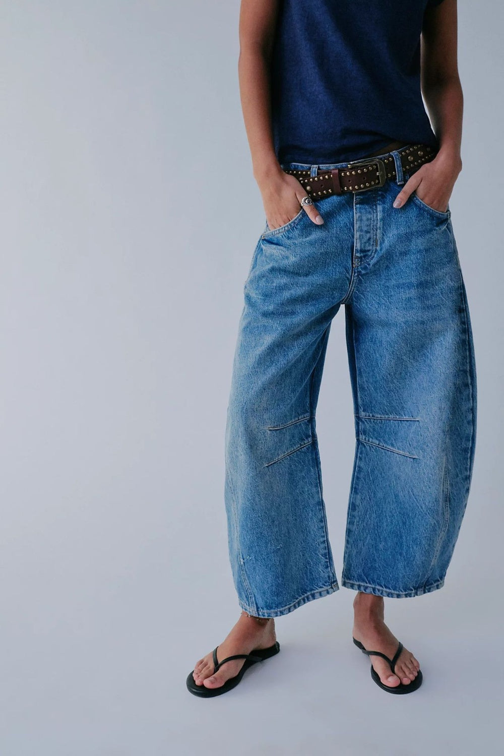 Wide Leg Jeans with Pockets Trendsi