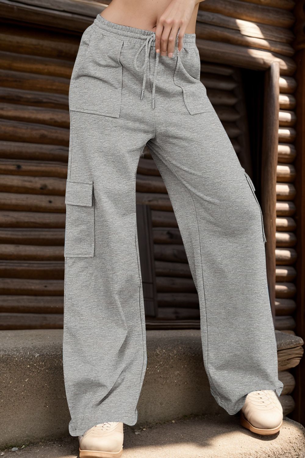 Drawstring Active Pants with Pockets Trendsi