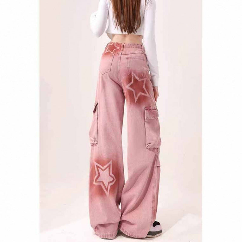 Cargo Jeans Women's Plus Size XINGX Printed Wide-leg Trousers ARZ