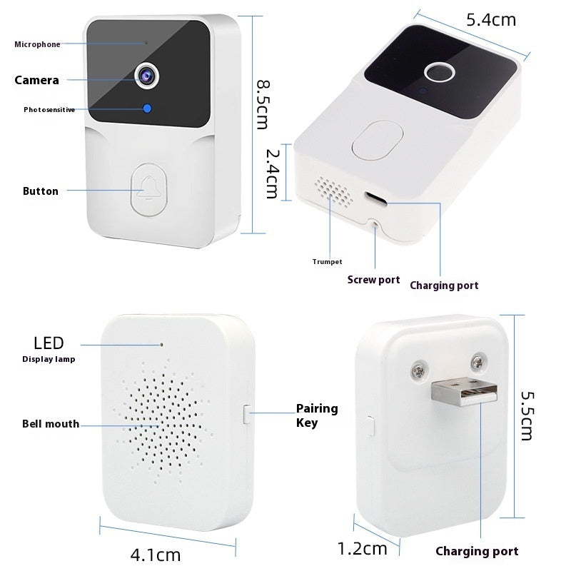 Intelligent Visual Doorbell Home Surveillance Video Intercom HD Night Vision Capture ARZ