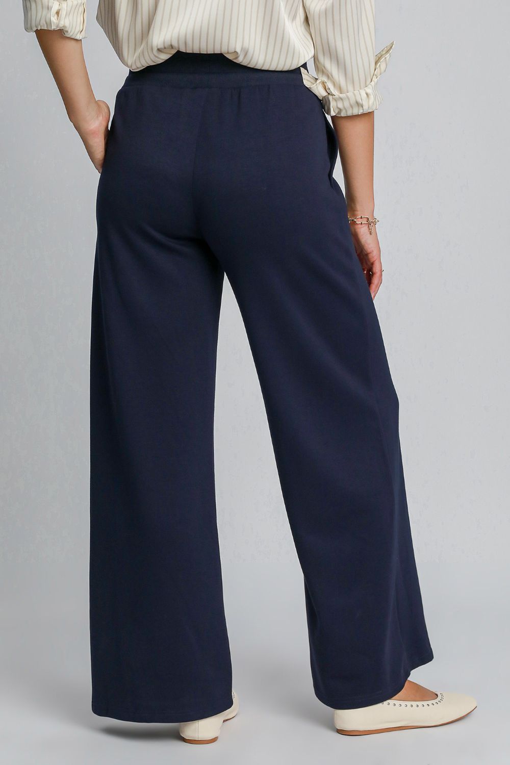 Umgee Drawstring Wide Leg Pants with Pockets Trendsi