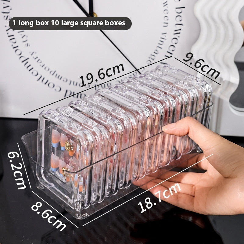 Transparent Manicure Small Wear Nail Box Handmade Nail Storage Box ARZ