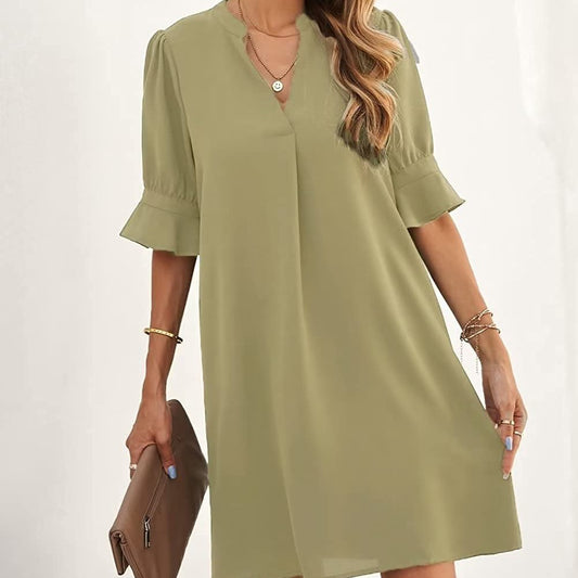 Women's Summer Short-sleeved Chiffon Shirt Casual Top ARZ