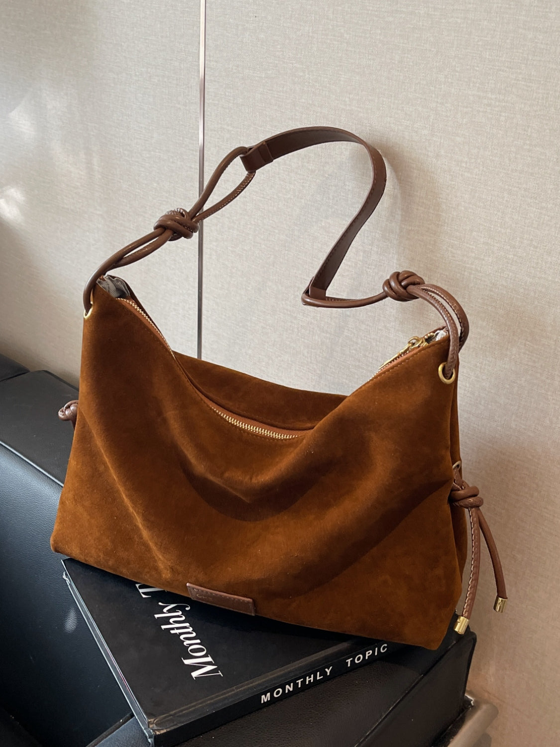 Suede Large Shoulder Bag Trendsi