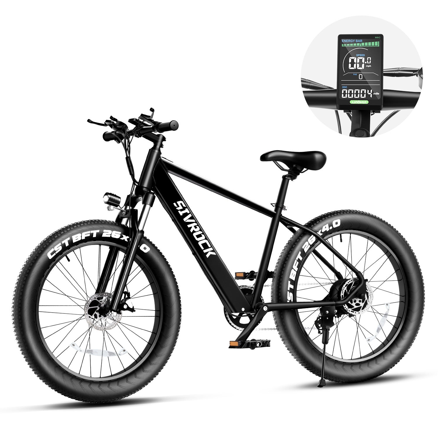 Professional Electric Bike For Adults, 26 X 4.0 Inches Fat Tire Electric Mountain Bicycle, 1000W Motor 48V 15Ah Ebike For Trail Riding, Excursion And Commute, UL And GCC Certified ARZ