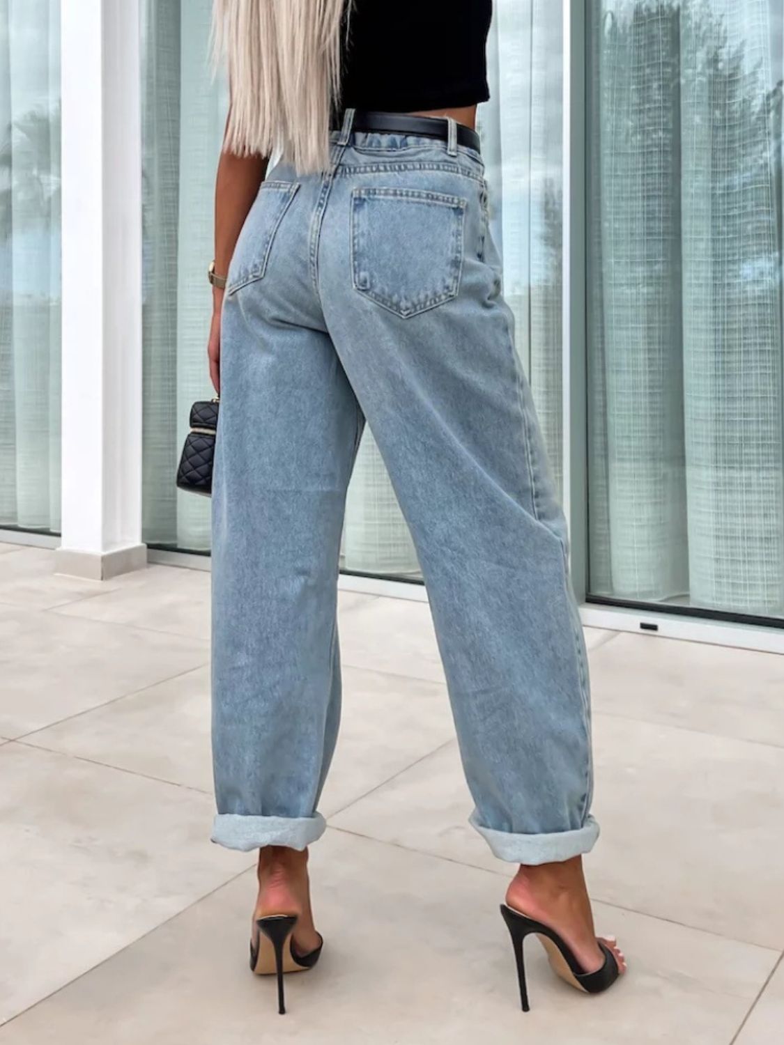 High Waist Wide Leg Jeans Trendsi