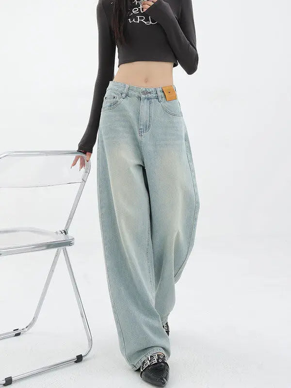 Women's Wide-leg Jeans Loose High Waist Drooping ARZ