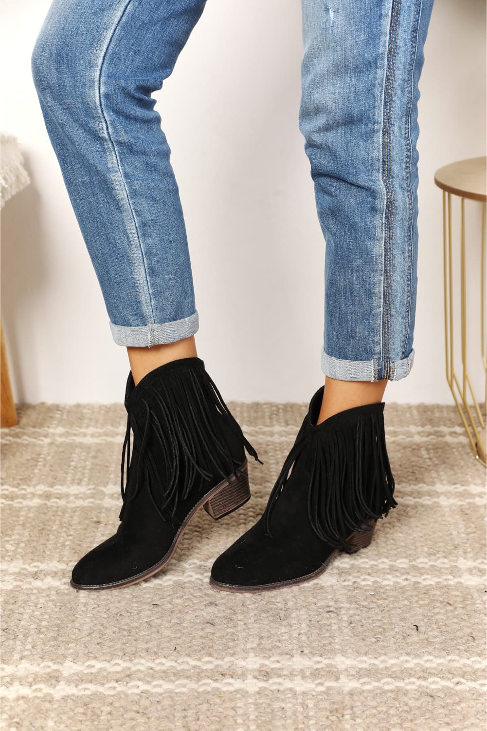 Legend Women's Fringe Cowboy Western Ankle Boots Trendsi