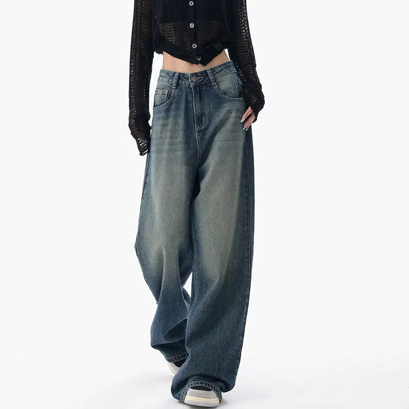 Women's Wide-leg Jeans Loose High Waist Drooping ARZ