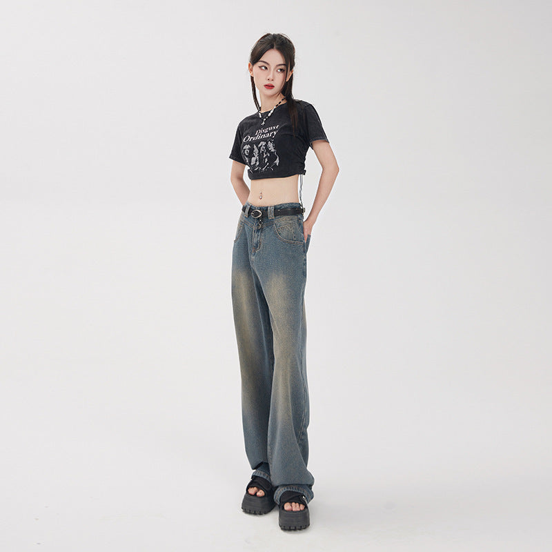 Retro Starry Sky Pattern Women's Loose Fitting Jeans ARZ