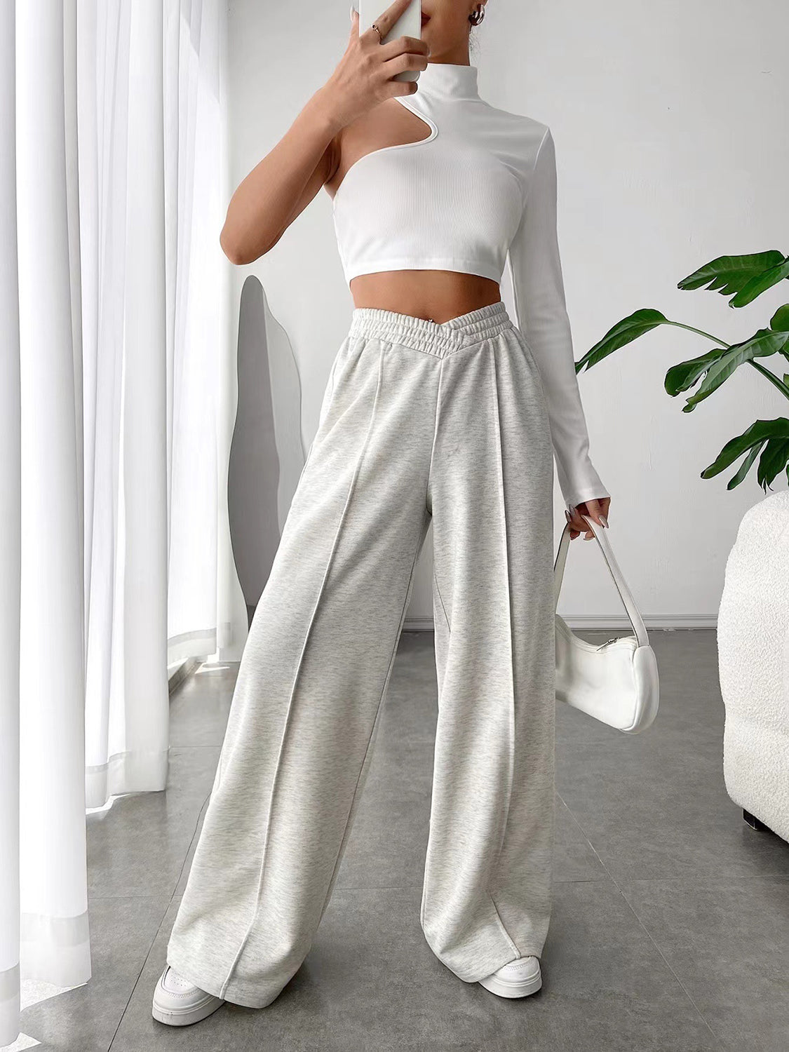 fashionable wide leg pants Trendsi