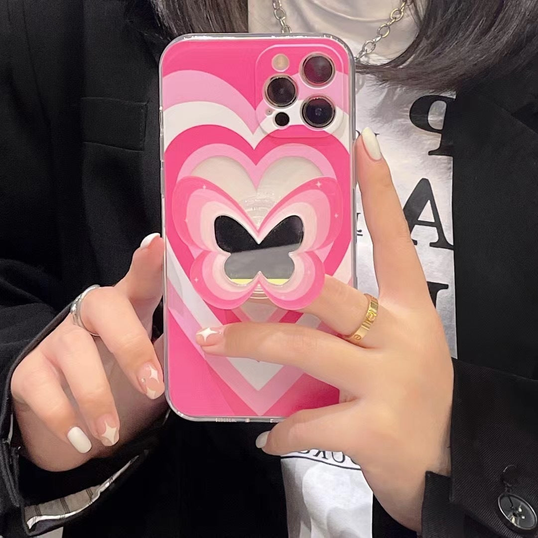 Color Butterfly Stand Silicone Phone Case ARZ