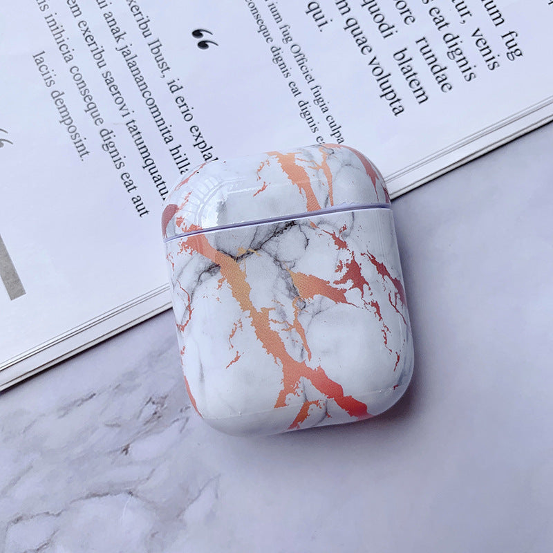 Compatible with Apple, White Marble Case for Airpods Earphone Case ARZ