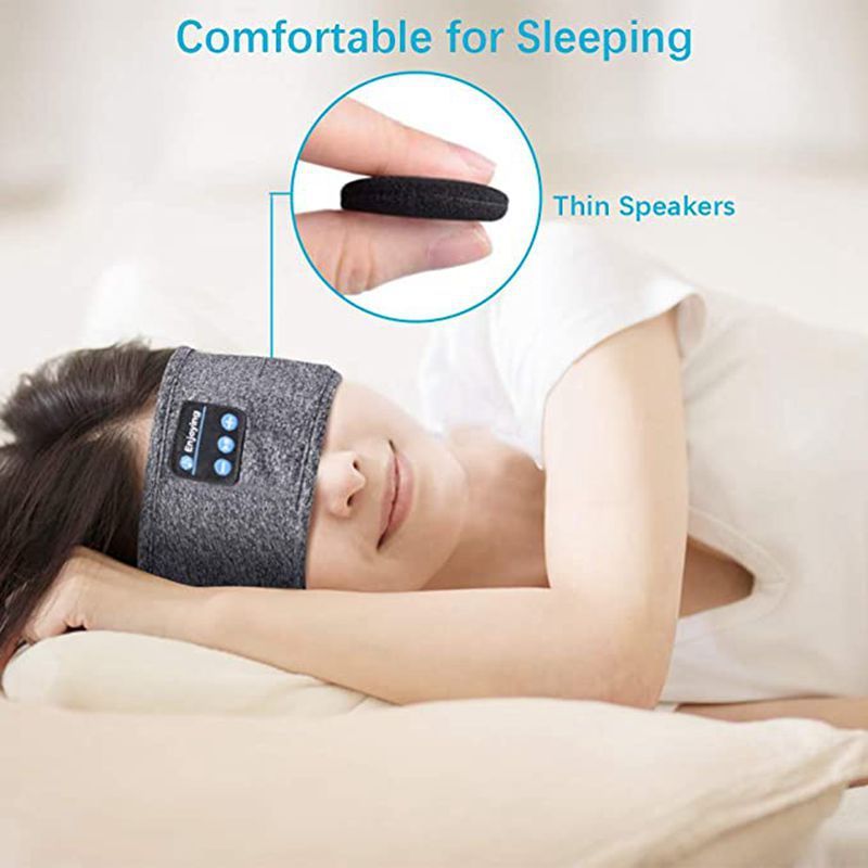 Wireless Bluetooth Sleeping Headphones Headband Thin Soft Elastic Comfortable Music Ear Phones Eye Mask For Side Sleeper Sports ARZ