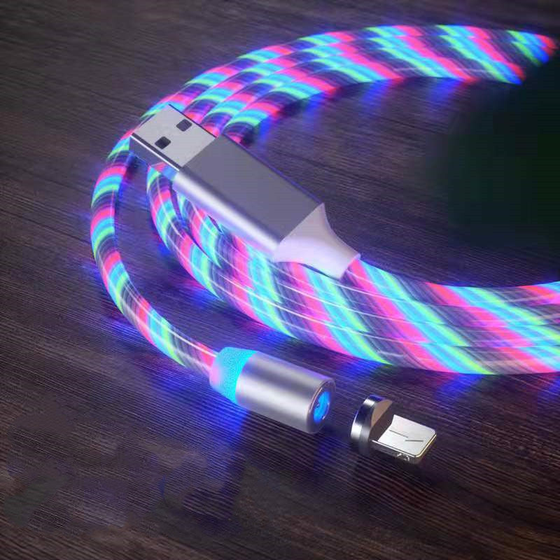 Magnetic Charging Cable Streamer Fast Charging Cable Lighting Micro USB Cable LED Magnet Charger Type-C Cable ARZ