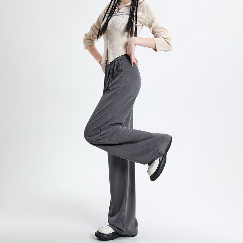 Silk Wide Leg Drooping Casual Narrow Version Straight-leg Pants ARZ