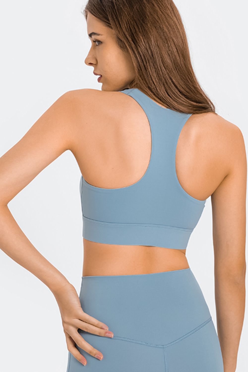 Millennia Zip Up Racerback Sports Bra Trendsi