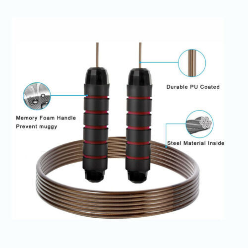 Jump' Rope Tangle-Free Rapid Speed Jumping Rope Cable With Ball Bearings Steel Skipping Rope Gym Fitness Home Exercise Slim Body ARZ