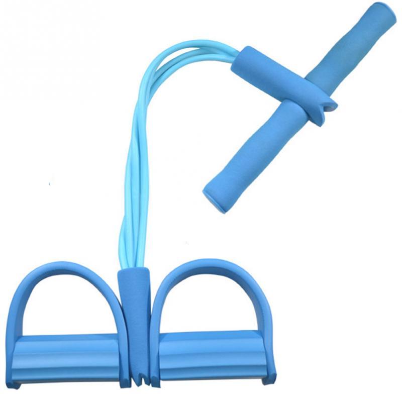 Natural Latex Foot Pedal Elastic Pull Rope with Handle Fitness Equipment Bodybuilding Expander ARZ