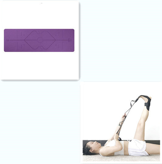 Non Slip TPE Yoga Mat Position Line Beginner ARZ