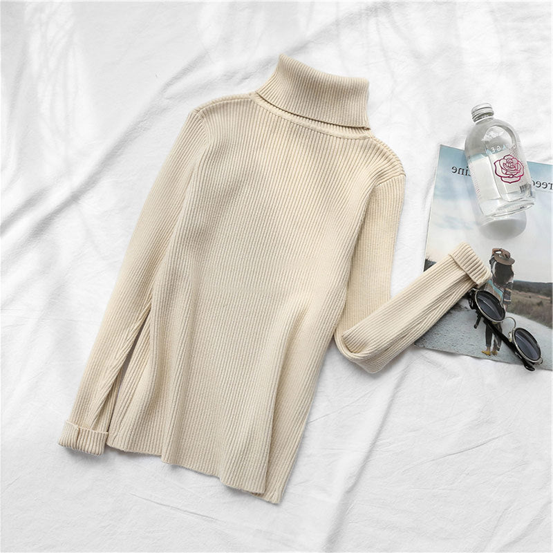 Turtleneck Sweater Women Knit Bottoming Shirt Winter Keep Warm Trendsi