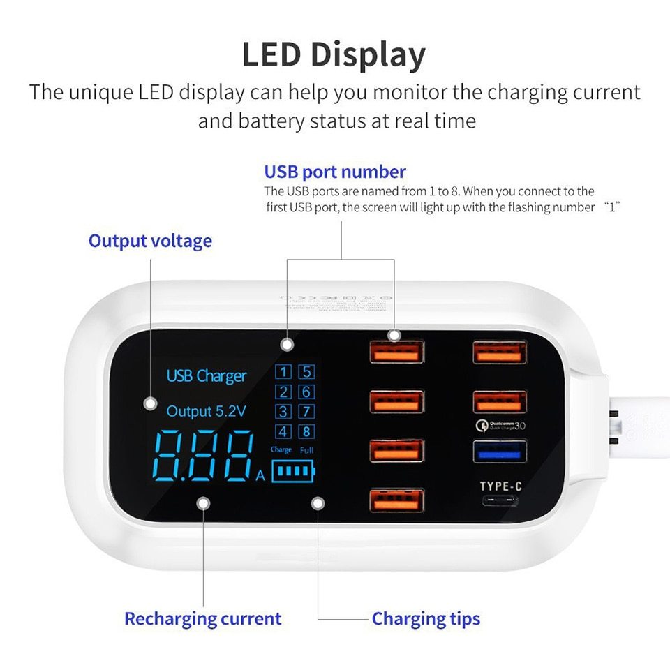 Quick Charge 3.0 Ordinary Smart USB Charger Station ARZ