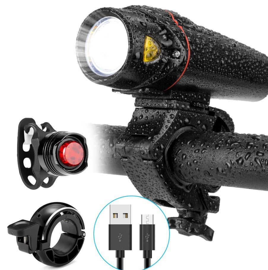 New Bicycle Light USB Rechargeable Headlight Tail Light ARZ