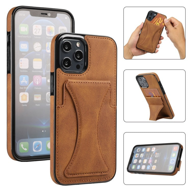 Leather Case With Card Holder - Wallet Kickstand ARZ