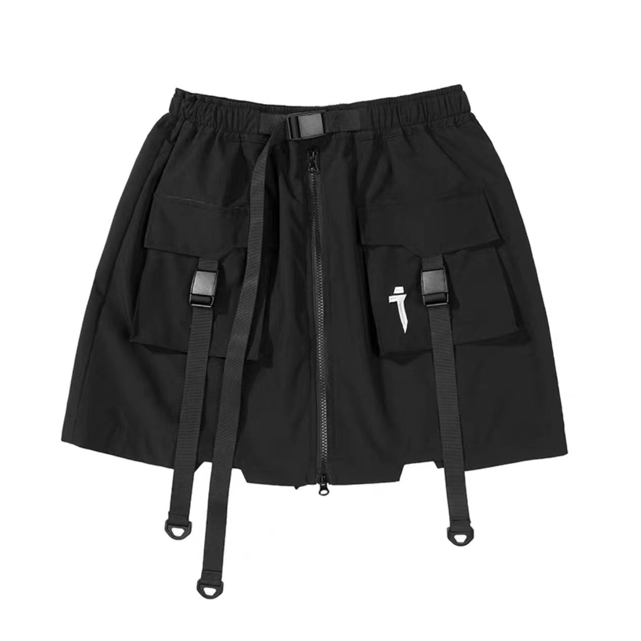 Summer New Mechanical Style Ribbon Short Pantskirt Men And Women Loose Casual With Big Pockets ARZ