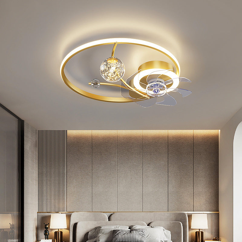 Modern Chandelier Ceiling Fan Without Blades Bedroom Lamp ARZ