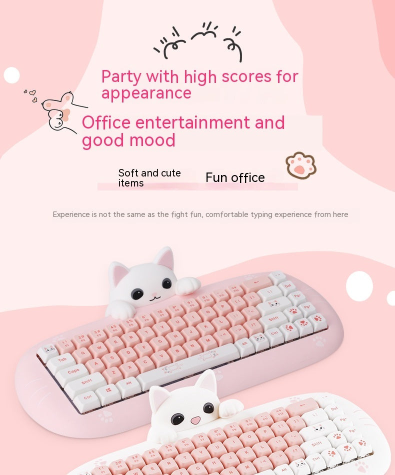 Wireless Bluetooth E-sports Games Cute Mini Office Mechanical Keyboard ARZ