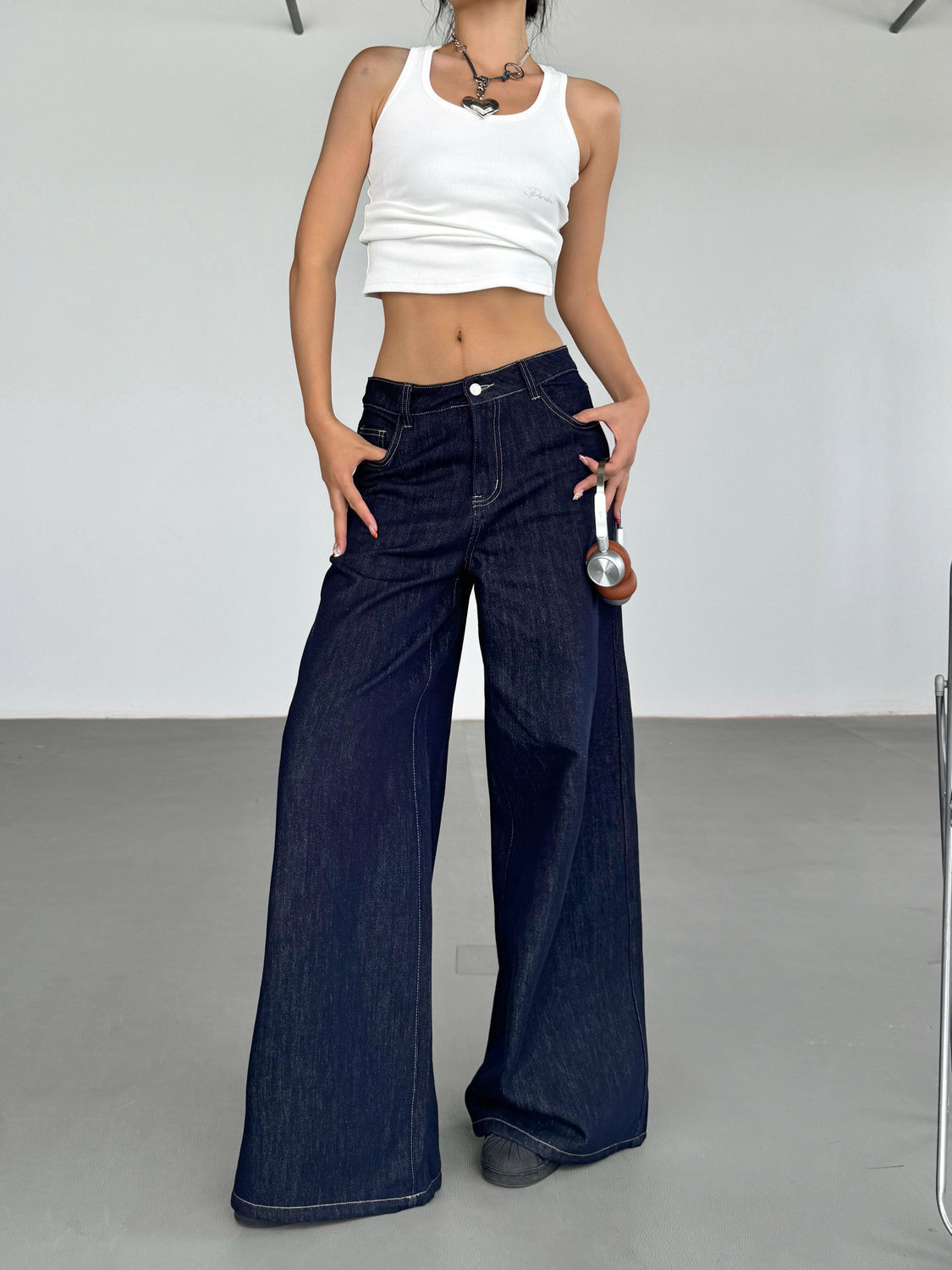 Fashion American Retro Wide Leg Jeans For Women ARZ