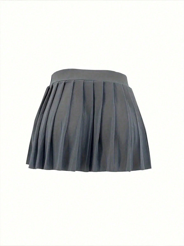 Female Solid Color Mini Pleated Skirt ARZ