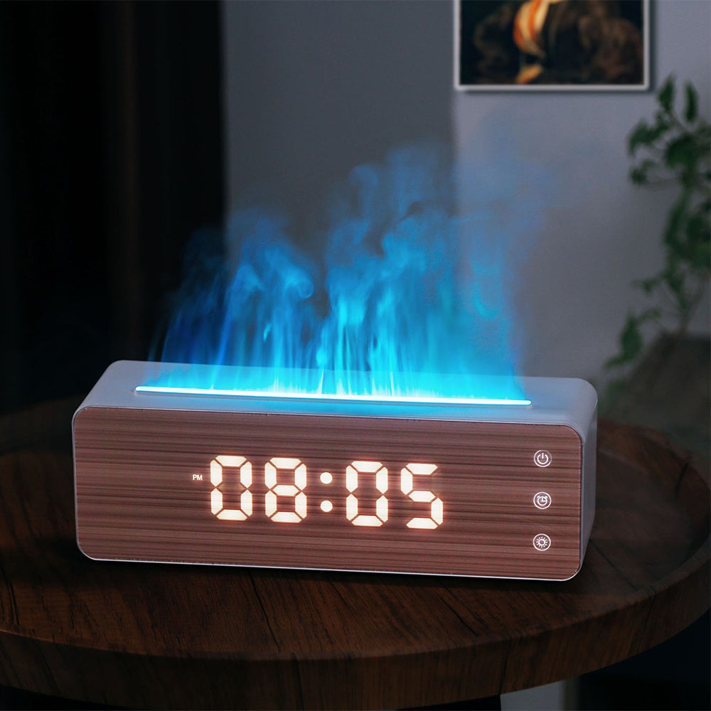 Flame Humidifier Flame Aromatherapy Machine With Clock Display  Desktop Aromatherapy Humidifier  Bedroom ARZ