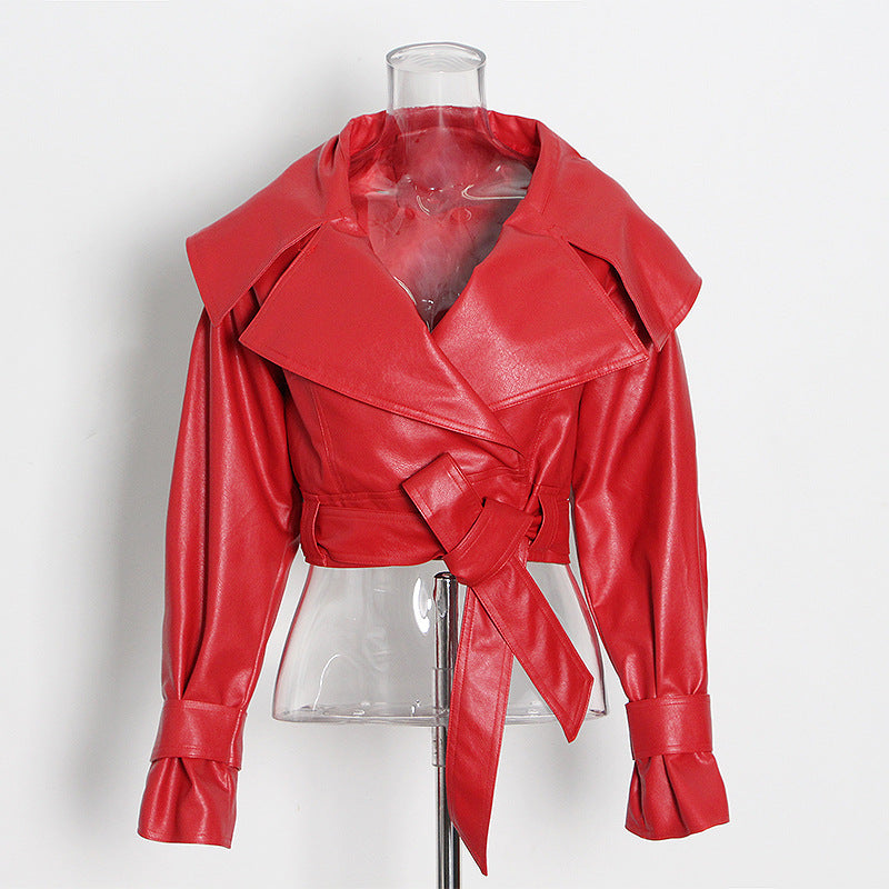 Fashion Motorcycle Pu Leather Coat For Women ARZ