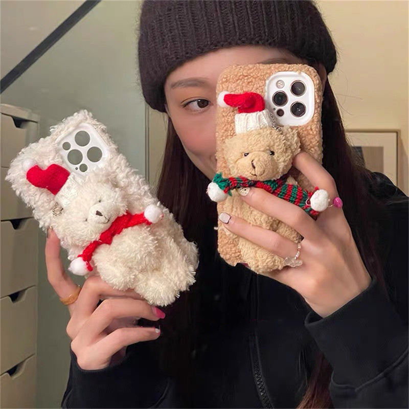 Christmas Bear Plush Mobile Phone Case ARZ