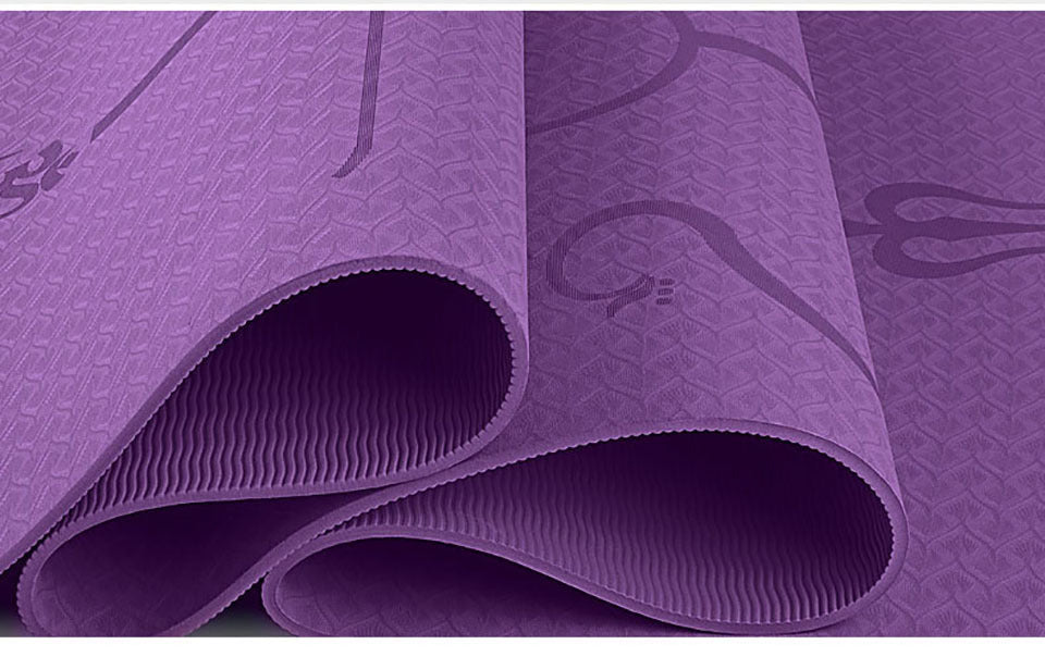 Non Slip TPE Yoga Mat Position Line Beginner ARZ