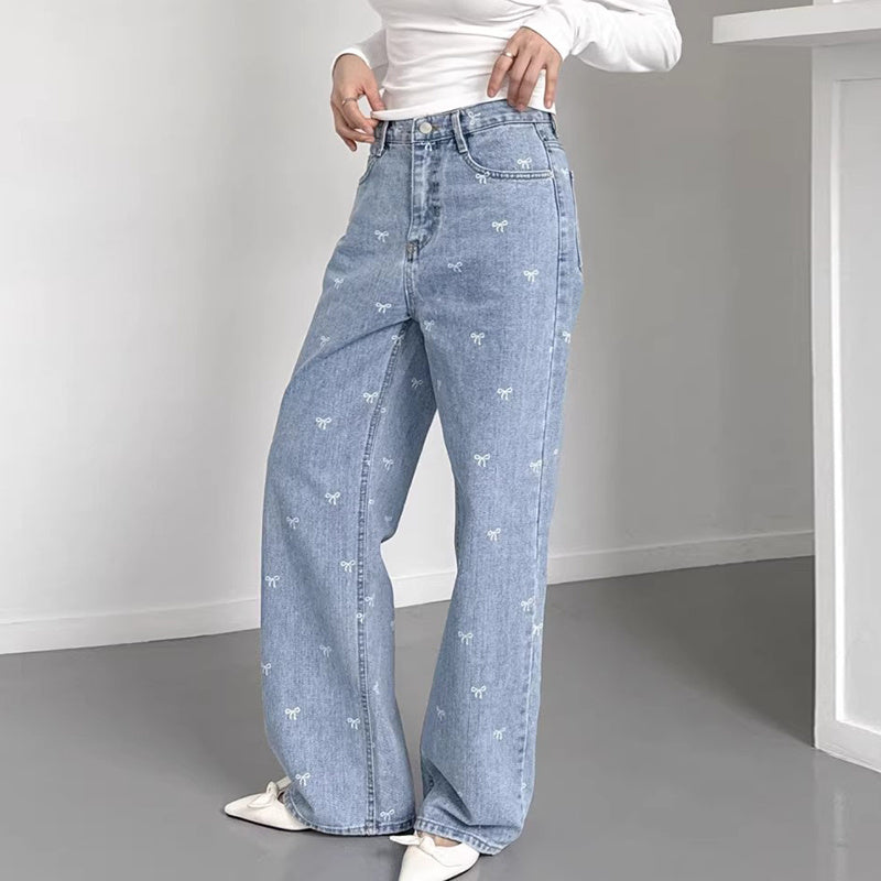 All-matching Wide Leg Straight Jeans For Women ARZ