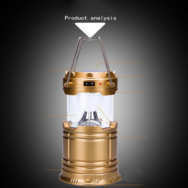 new solar charging type multifunctional telescopic camping lantern lantern outdoor camping tent lamp ARZ